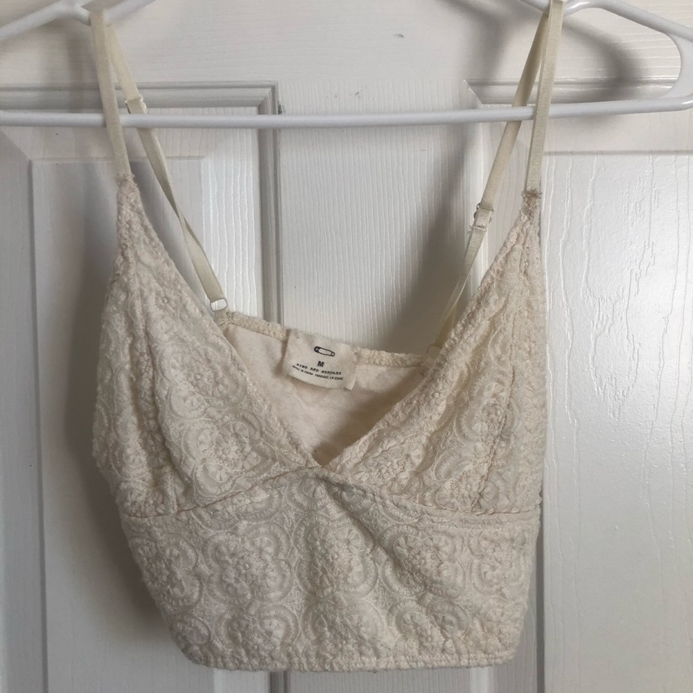 Pins & Needles Cream Crop Top